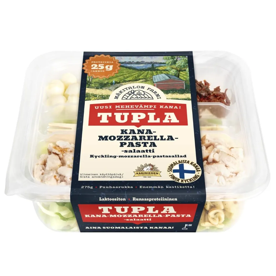 MÄKITALON FARMI SALAATTIATERIA TUPLA KANA-MOZZARELLA 275 G