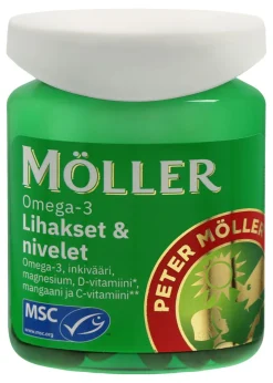 MÖLLER OMEGA-3 LIHAKSET & NIVELET MSC 60 KPL