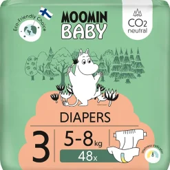 MOOMIN BABY DIAPERS TEIPPIVAIPPA 3 5-8 KG 48 KPL