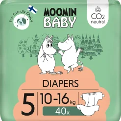 MOOMIN BABY DIAPERS TEIPPIVAIPPA 5 10-16 KG 40 KPL