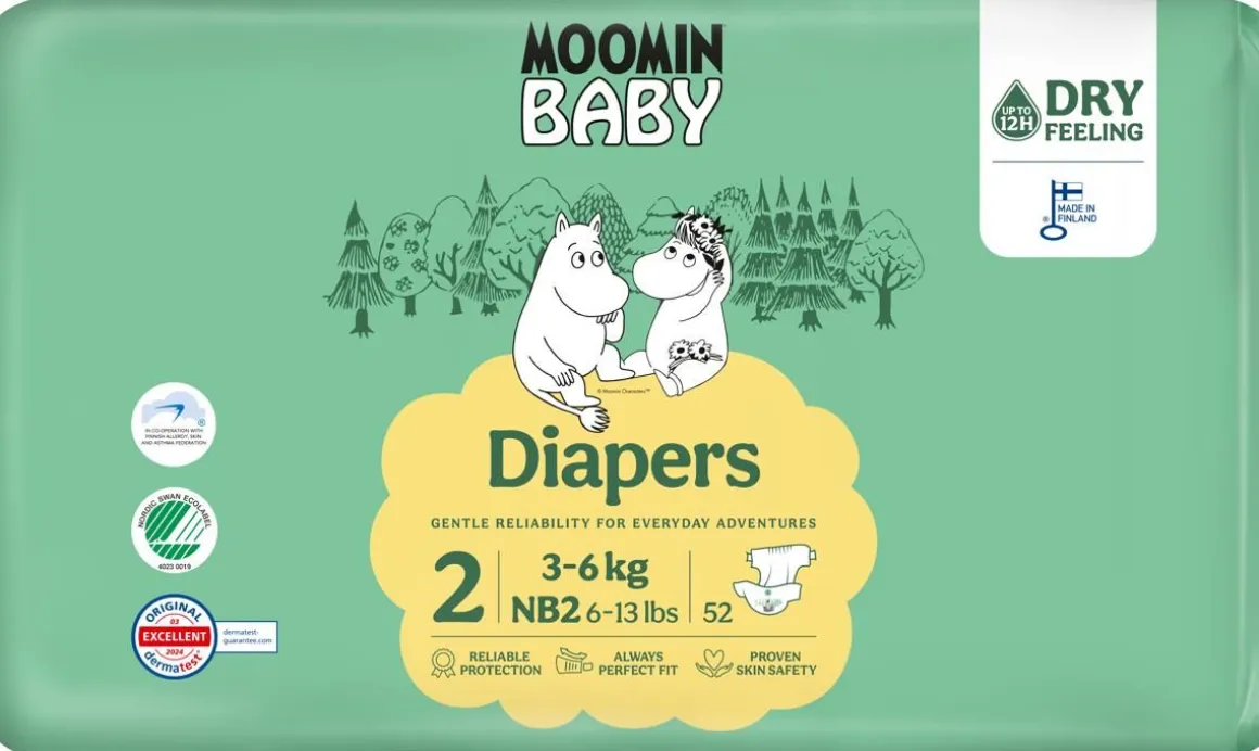 MOOMIN BABY NEWBORN TEIPPIVAIPPA 2 - 3-6 KG 52 KPL