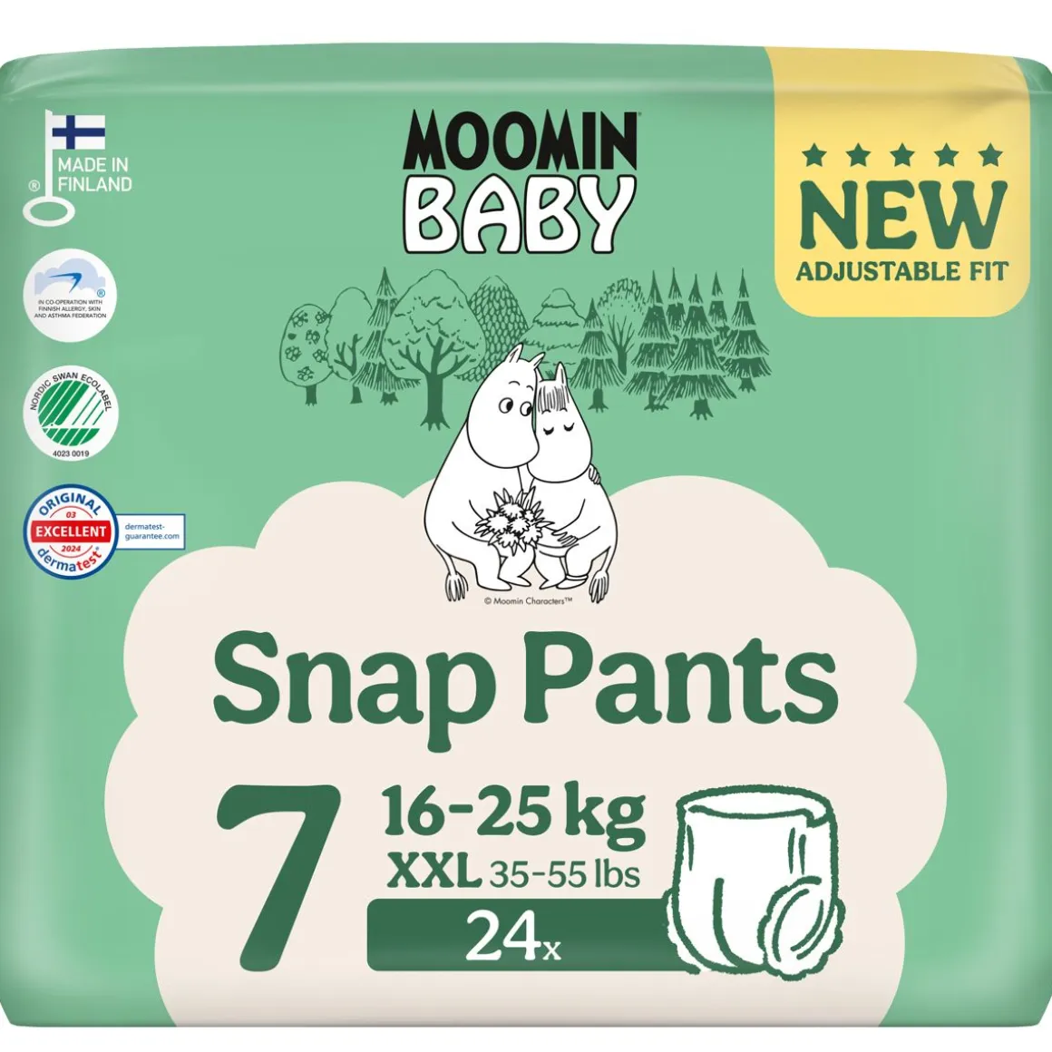 MOOMIN BABY SNAP PANTS HOUSUVAIPPA 7-24 KPL 16-25 KG 24 KPL