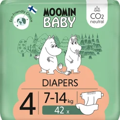 MOOMIN BABY DIAPERS TEIPPIVAIPPA 4 KPL 7-14 KG 42 KPL
