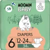 MOOMIN BABY DIAPERS TEIPPIVAIPPA 6 12-24 KG 34 KPL