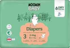 MOOMIN BABY DIAPERS TEIPPIVAIPPA 3 - 5-8 KG 42 KPL