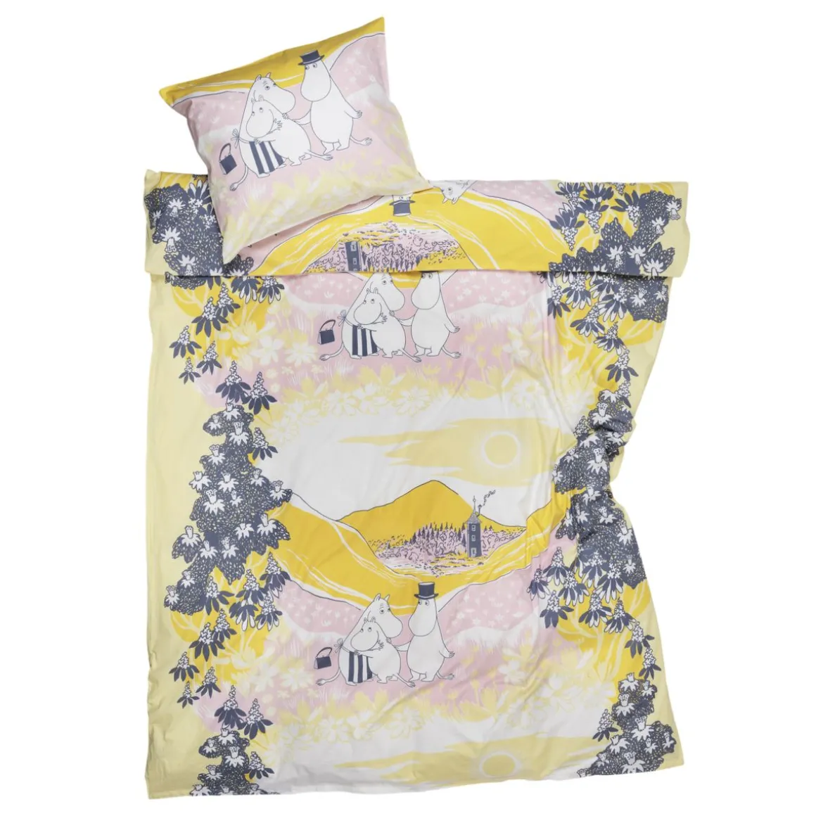 MOOMIN PUSSILAKANASETTI PERHEEN PARISSA 150X210CM+50X60CM ROOSA