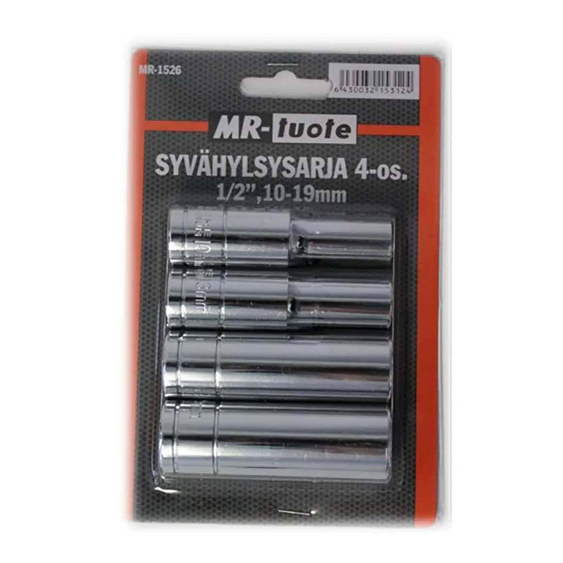 MR-TUOTE SYVÄHYLSYSARJA 4-OS. 1/2" 10-19 MM