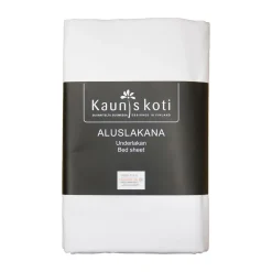 MUOTOONOMMELTU ALUSLAKANA 90X200+20CM VALKOINEN