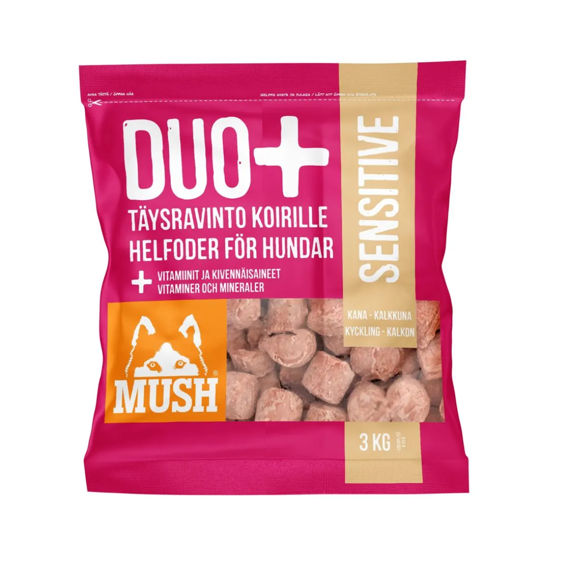 MUSH DUO+ SENSITIVE KANA-KALKKUNA 3 KG