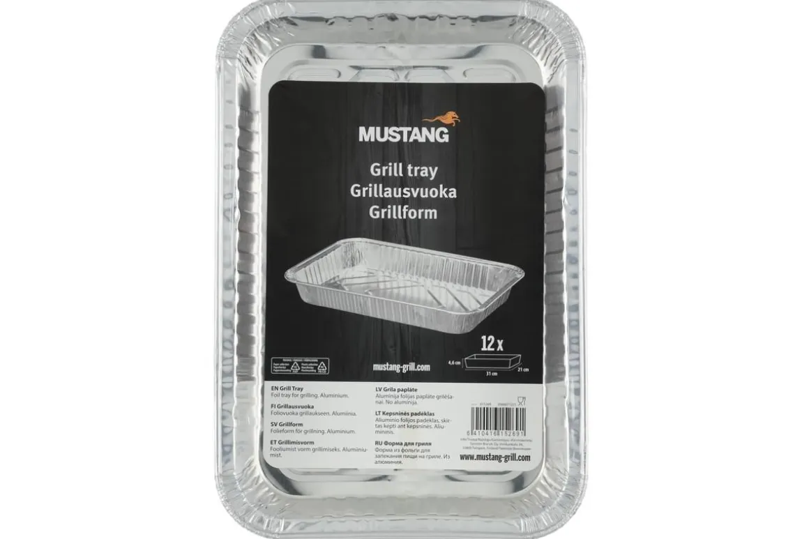 MUSTANG GRILLIVUOKA 31X21 CM 12 KPL ALUMIINI DISPLAY
