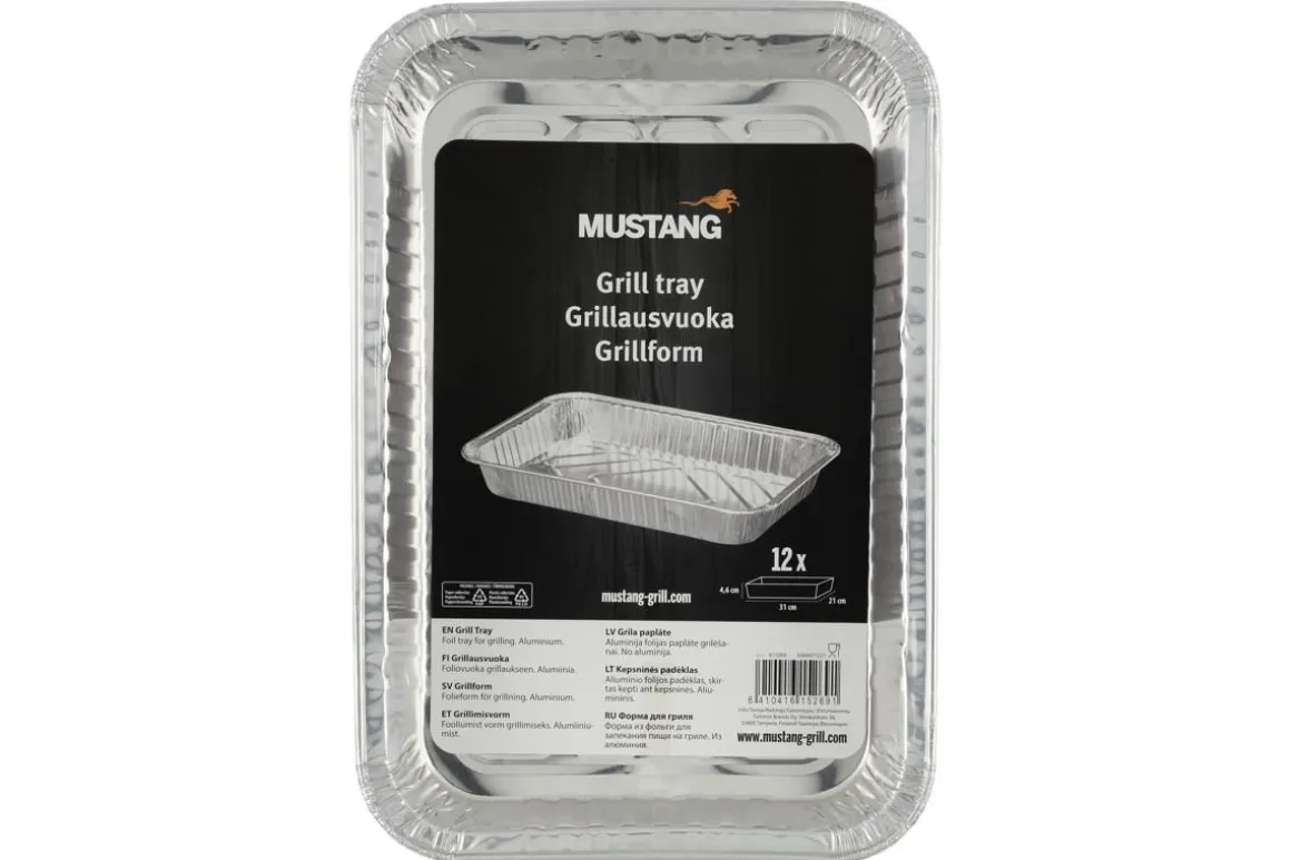 MUSTANG GRILLIVUOKA 31X21 CM 12 KPL ALUMIINI DISPLAY