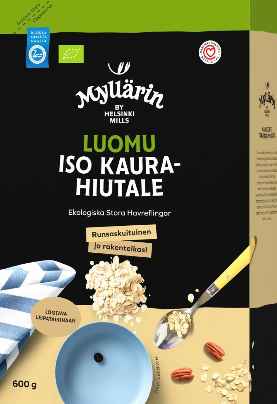 MYLLÄRIN LUOMU ISO TÄYSJYVÄKAURA- HIUTALE 600 G