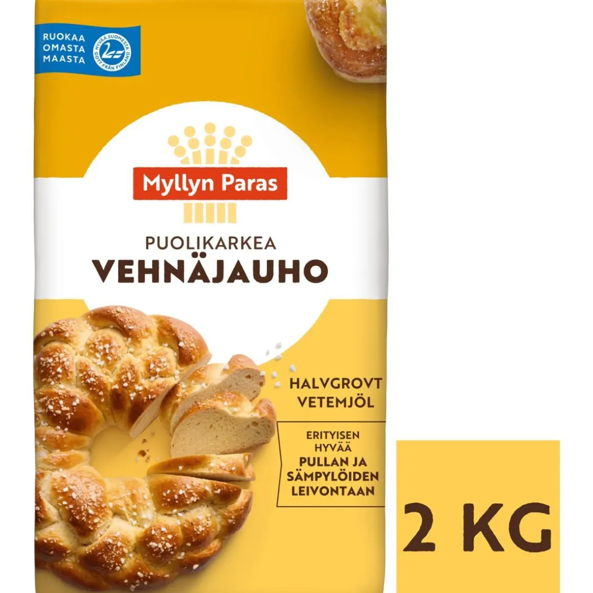 MYLLYN PARAS EMÄNNÄN PUOLIKARKEA VEHNÄJAUHO 2 KG