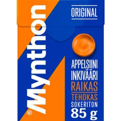 MYNTHON APPELSIINI-INKIVÄÄRI SOKTON KURKKUPASTILLI 85 G