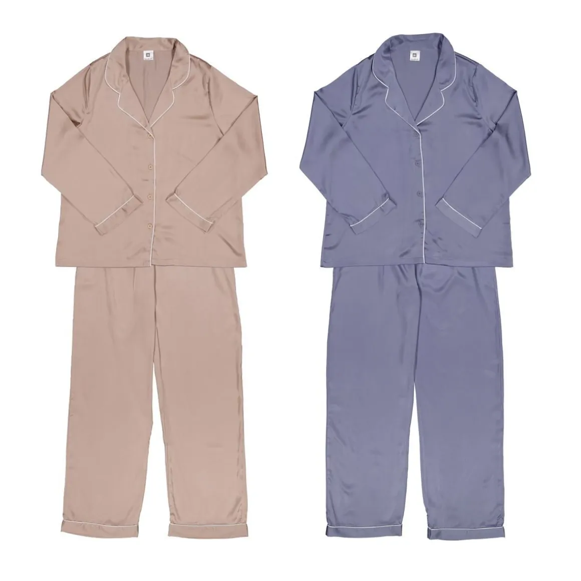 NAISTEN SATIINIPYJAMA, KOOT S-XL, VÄRILAJITELMA