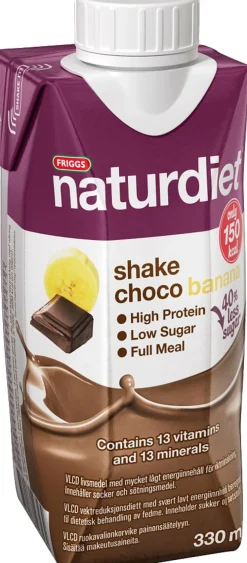 NATURDIET SHAKE SUKLAA-BANAANI 330 ML