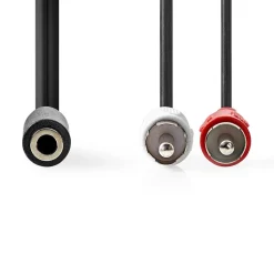 NEDIS STEREOÄÄNIKAAPELI 2X RCA UROS - 3.5 MM NAARAS 0.20 M MUST