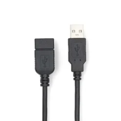 NEDIS USB 2.0 JATKOKAAPELI USB A UROS - USB A NAARAS PYÖREÄ 2 M