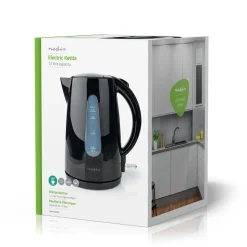 NEDIS VEDENKEITIN 1.7 L, 2200W, MUSTA, STRIX OHJAIN