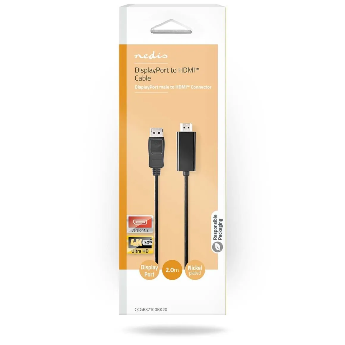 NEDIS DISPLAYPORT 1.2 KAAPELI DP UROS - HDMI UROS 4K@30HZ 2.00
