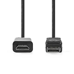NEDIS DISPLAYPORT 1.2 KAAPELI DP UROS - HDMI UROS 4K@30HZ 2.00