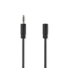 NEDIS STEREOJATKOKAAPELI 3.5 MM UROS - 3.5 MM NAARAS 3 M MUSTA