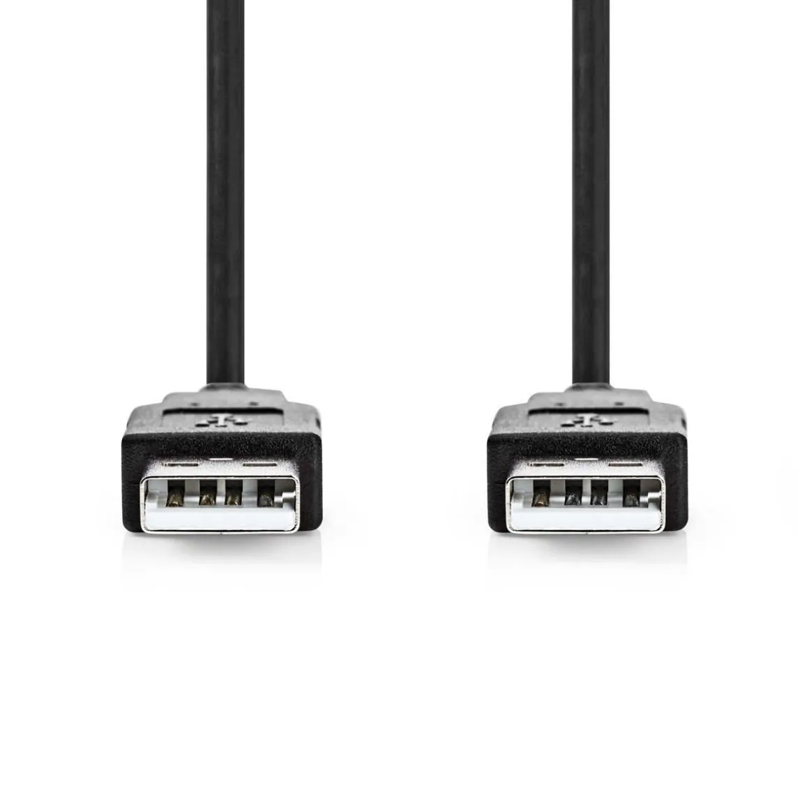 NEDIS USB 2.0 KAAPELI USB A UROS - USB A UROS PYÖREÄ 2 M MUSTA