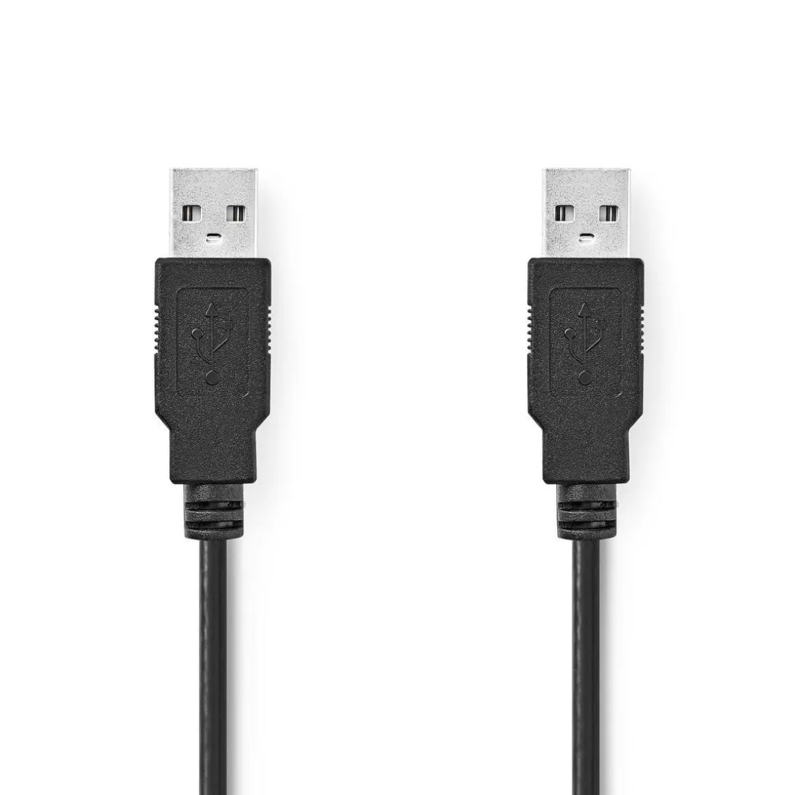 NEDIS USB 2.0 KAAPELI USB A UROS - USB A UROS PYÖREÄ 2 M MUSTA