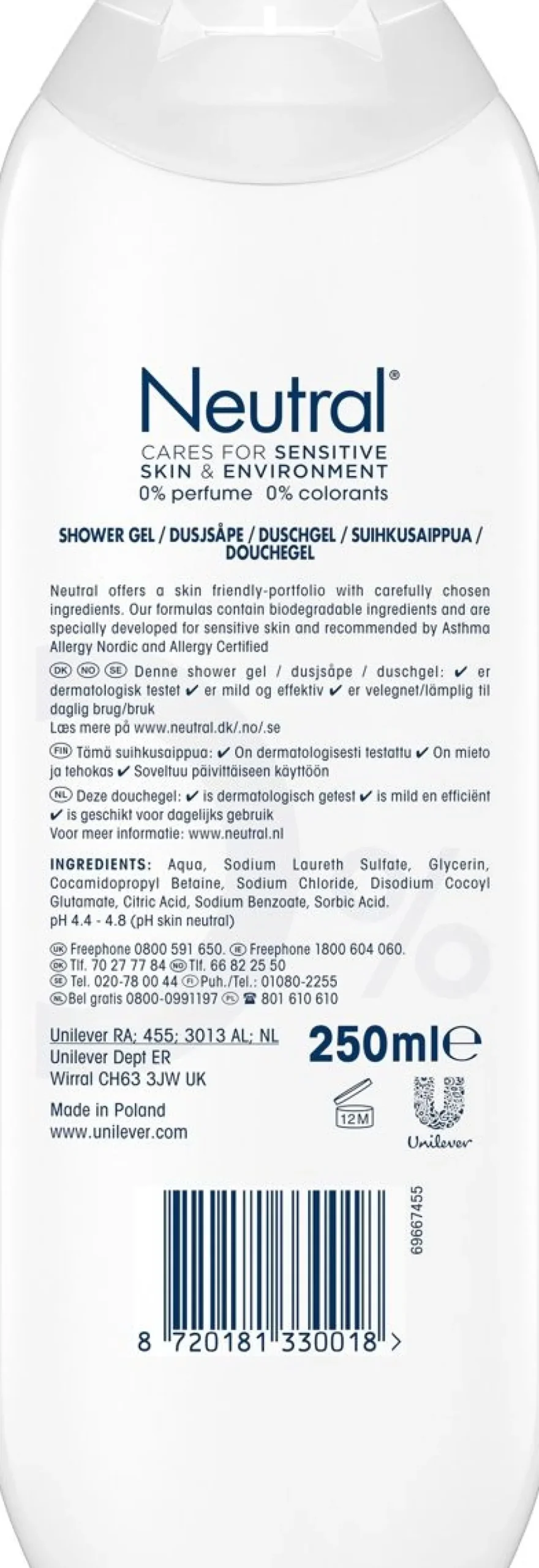 NEUTRAL SUIHKUSAIPPUA 250 ML