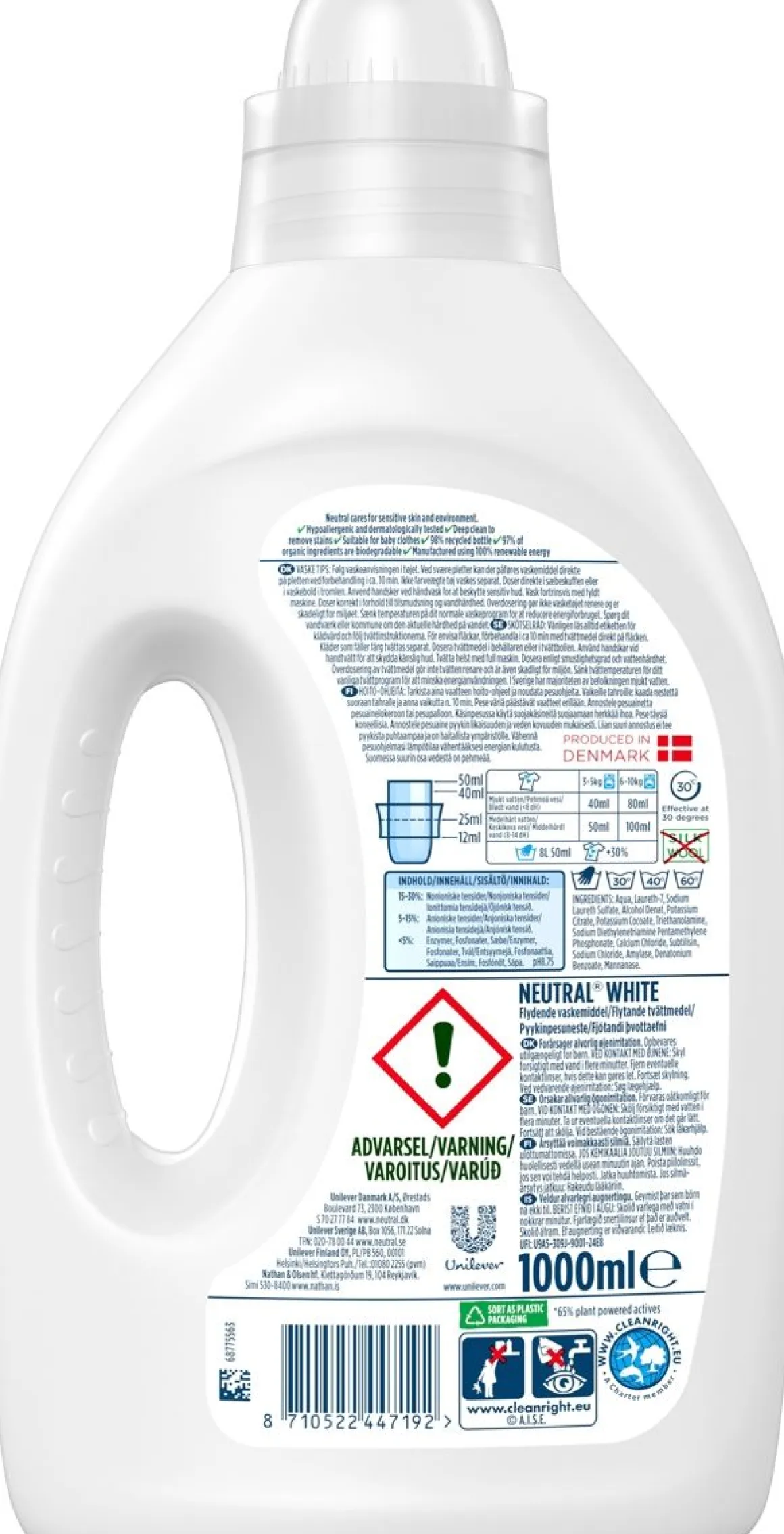 NEUTRAL LIQUID WASH WHITE 1000ML