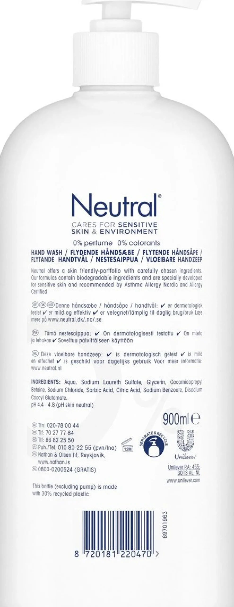NEUTRAL NESTESAIPPUA 0% 900 ML