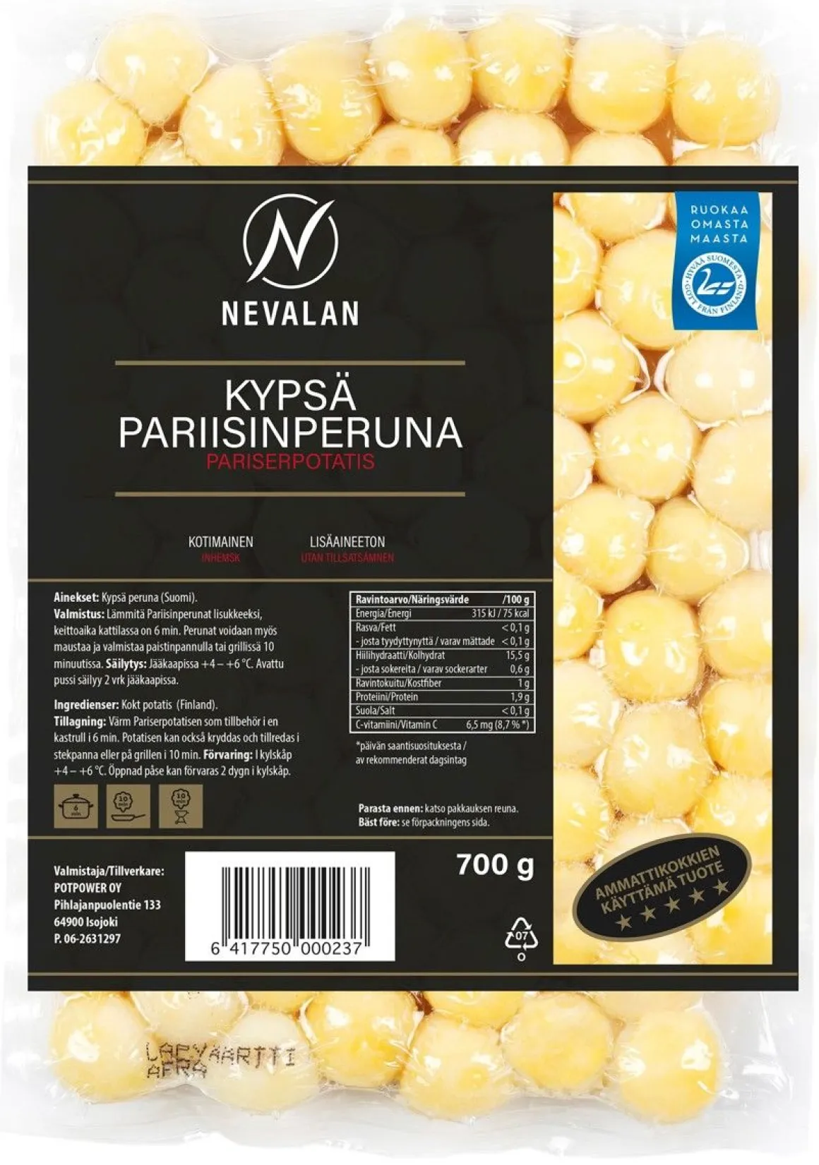NEVALAN KYPSÄ PARIISINPERUNA 700 G