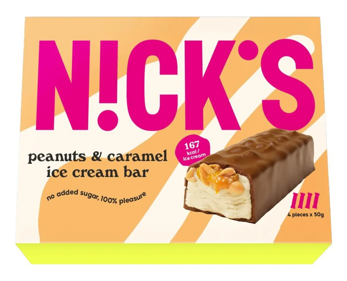 NICK'S JÄÄTELÖPATUKKA 4X49G PEANUTS & CARAMEL 196 G