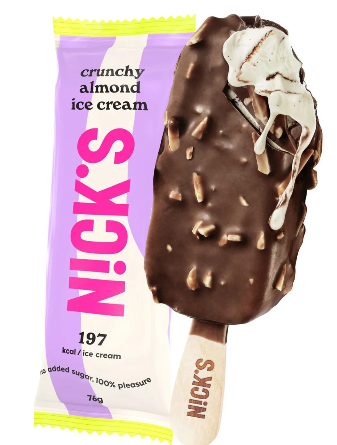NICK'S JÄÄTELÖPUIKKO CRUNCHY ALMOND 76 G