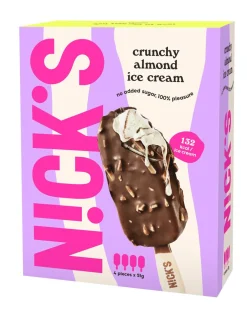 NICK'S JÄÄTELÖPUIKKO 4X51G CRUNCHY ALMOND 204 G