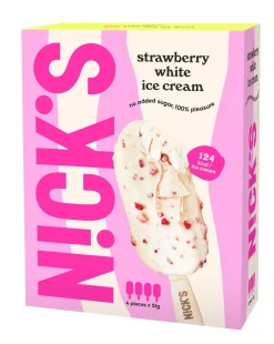 NICK'S JÄÄTELÖPUIKKO 4X51G STRAWBERRY WHITE 204 G