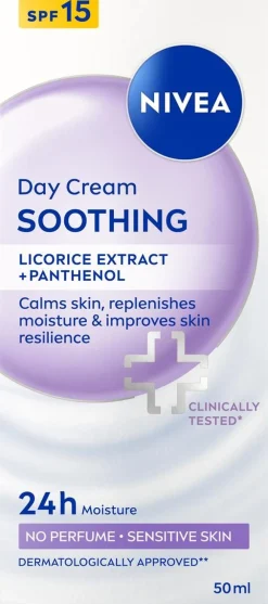 NIVEA SOOTHING DAY CREAM SK15 PÄIVÄVOIDE 50 ML