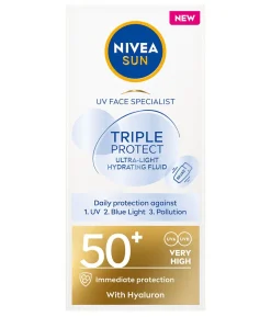 NIVEA SUN AURINKOVOIDE UV FACE TRIPLE PROTECTION FLUID SK50+ 40 ML