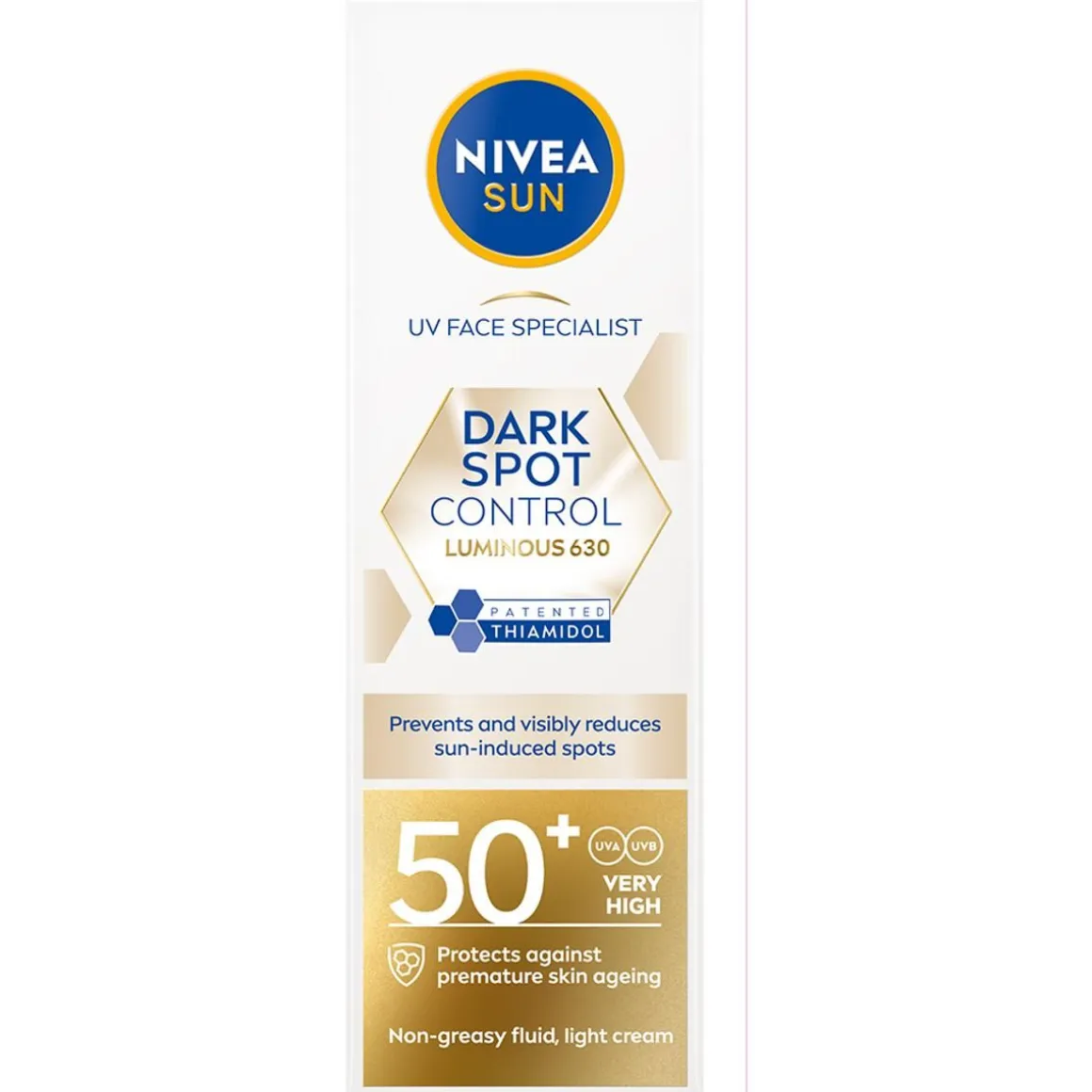 NIVEA SUN UV FACE LUMINOUS630 SPOT CONTROL SK50 AURINKOSUOJAVOI 40 ML