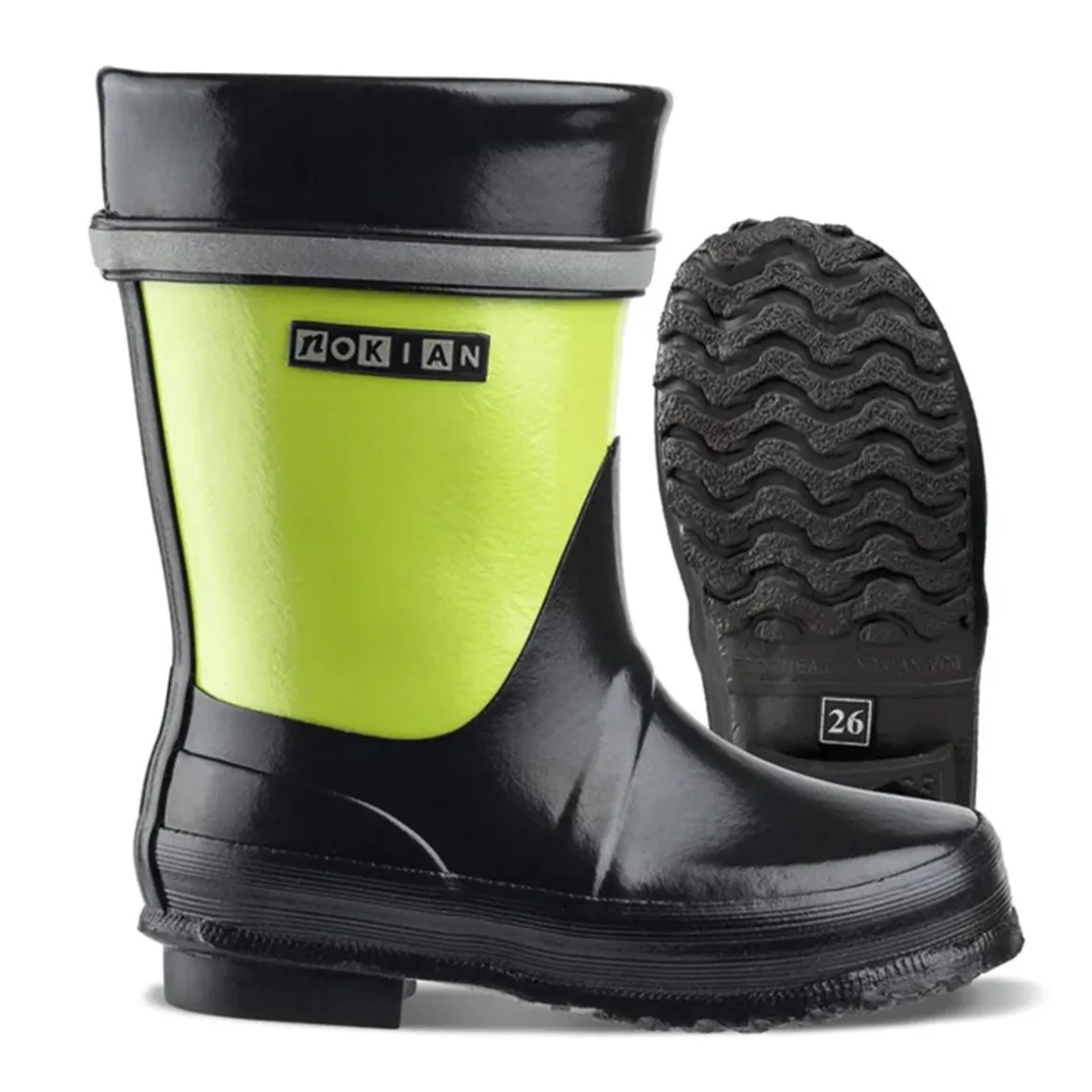 NOKIAN LASTEN KUMISAAPAS VIKLA 22 MUSTA/LIME