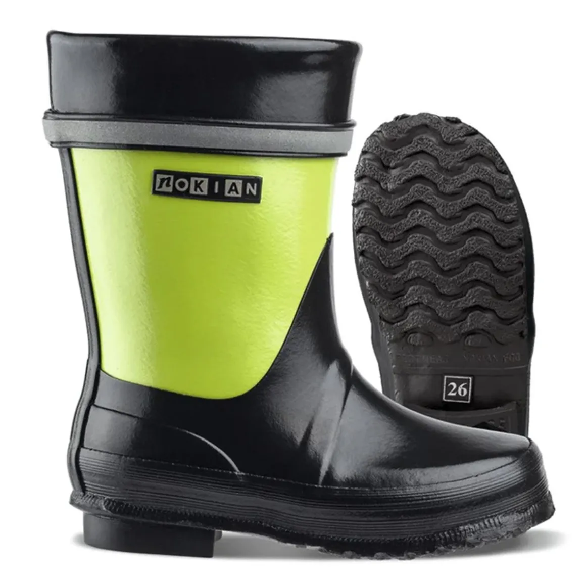 NOKIAN LASTEN KUMISAAPAS VIKLA 26 MUSTA/LIME