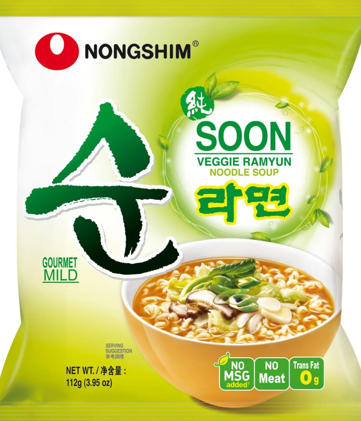 NONG SHIM INSTANT NOODLES SOON VEGGIE RAMYUN MILD 112 G