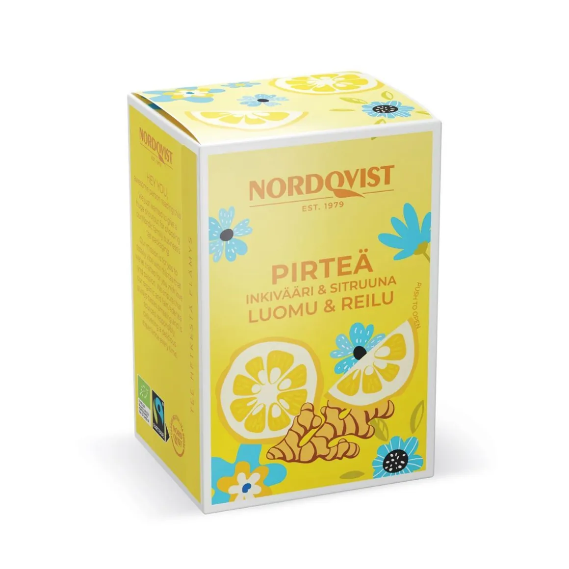 NORDQVIST PIRTEÄ VIHREÄ TEE, INKIVÄÄRI & SITRUS 20X1,5G, LUOMU 3