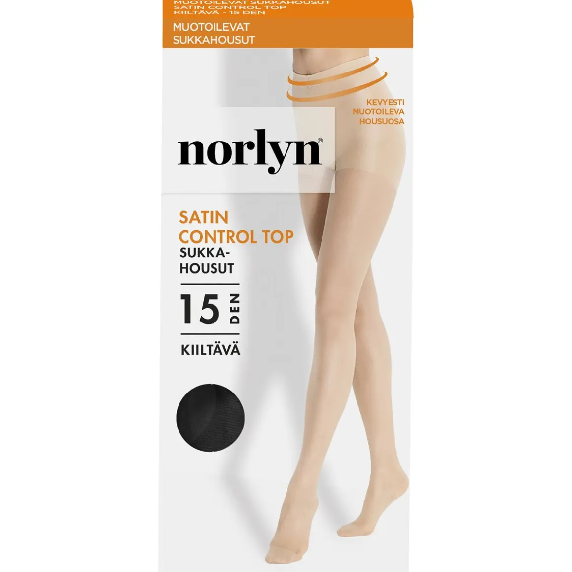 NORLYN SATIN CONTROL 15 DEN SUKKAHOUSUT, 1210 BLACK 36-40