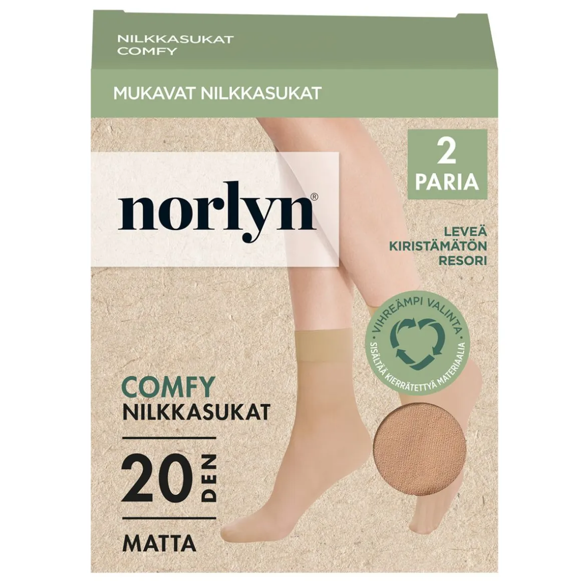 NORLYN COMFY 20DEN NILKKASUKKA X2 36-41 9202 PUUTERI