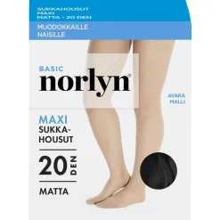 NORLYN MAXI 20 DEN SUKKAHOUSUT, 1210 BLACK 52-56
