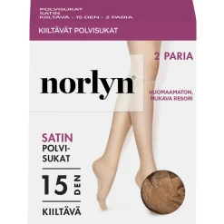NORLYN SATIN 15 DEN POLVISUKAT 2PR/PAKKAUS, 9203 SAND 36-41