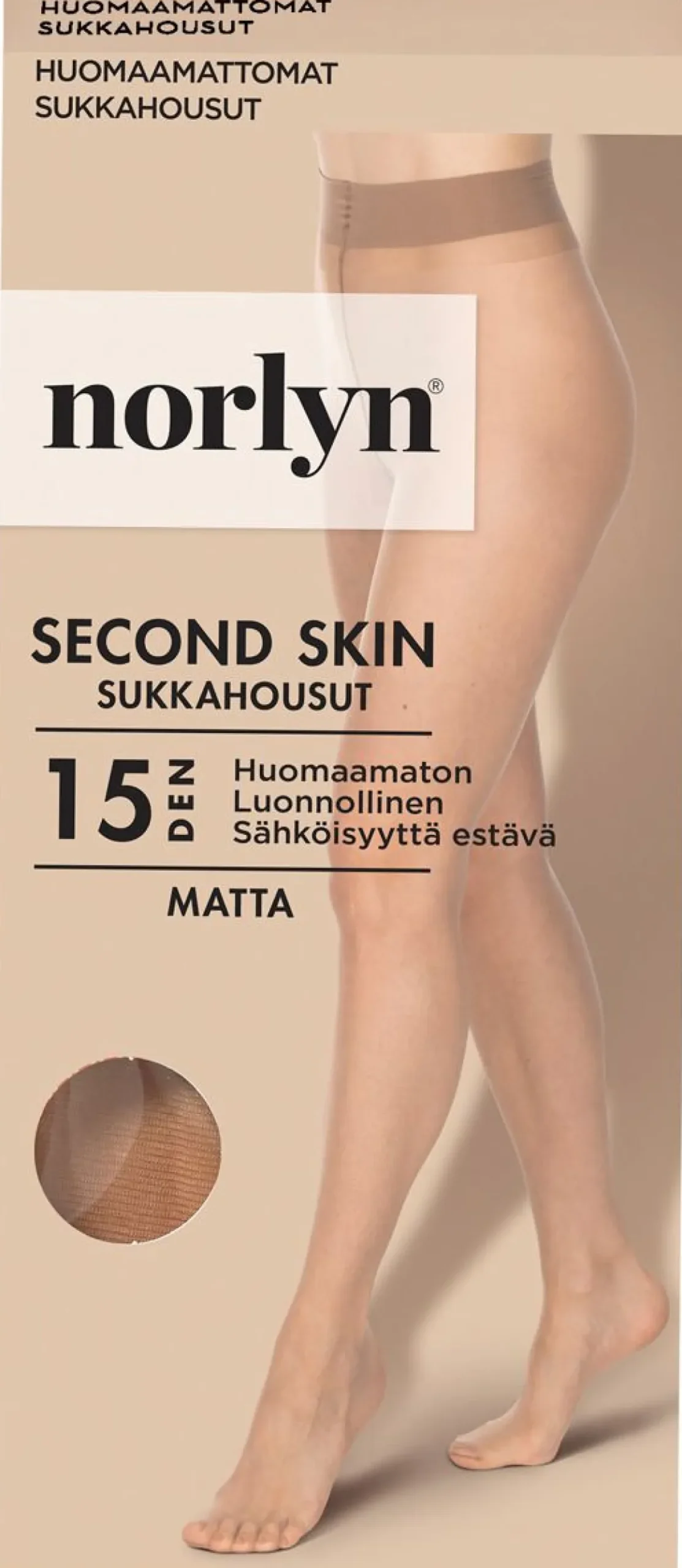 NORLYN SECOND SKIN 15 DEN SUKKAHOUSUT 36-40, 9203 SAND