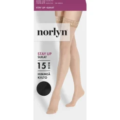 NORLYN STAY UP SUKAT 15DEN, 1210 BLACK M-L