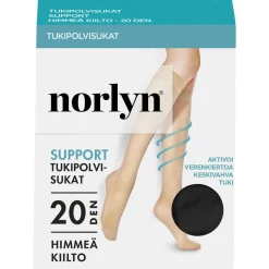 NORLYN SUPPORT 20 DEN TUKIPOLVISUKAT, 1210 BLACK 36-41